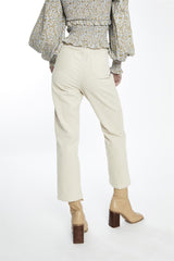 Beige-Corduroy Straight-Trousers