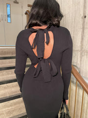 Black Bow-Back Maxi-Dress