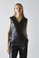 Black-PU Classic-Waistcoat