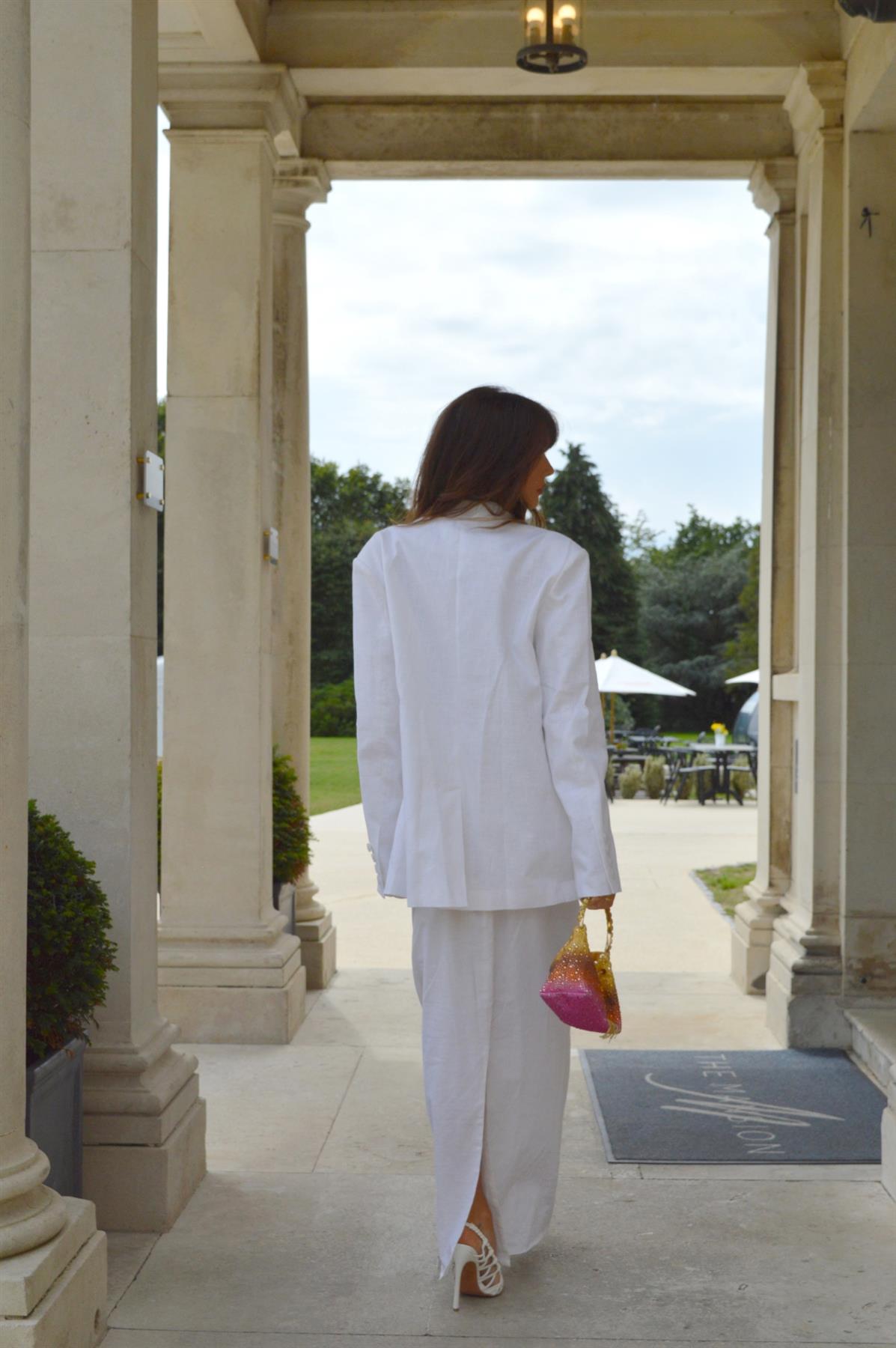 White Straight-Fit Maxi-Skirt