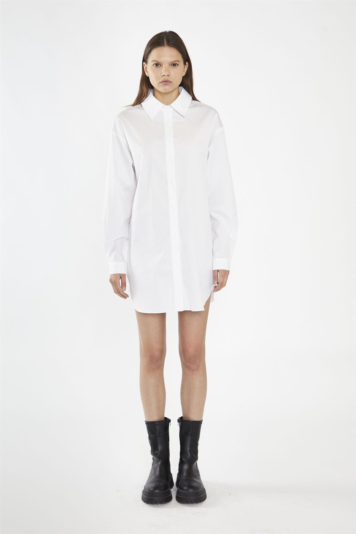 White Shirt Mini-Dress