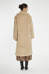 Beige Teddy-Fur Longline-Coat