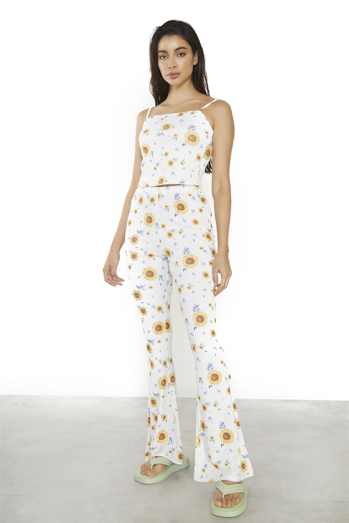 Sunflower Rib Flared Trousers