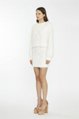 Glamorous Off White Knit Long Sleeve Jumper