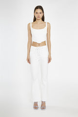 Off-White Lace-up Low-Waisted-Jeans