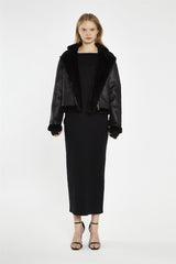 Black Fur-Trim -Jacket