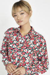 Black-Red 90s-Floral Classic-Shirt