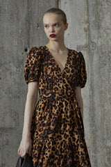 Leopard Wrap Maxi-Dress