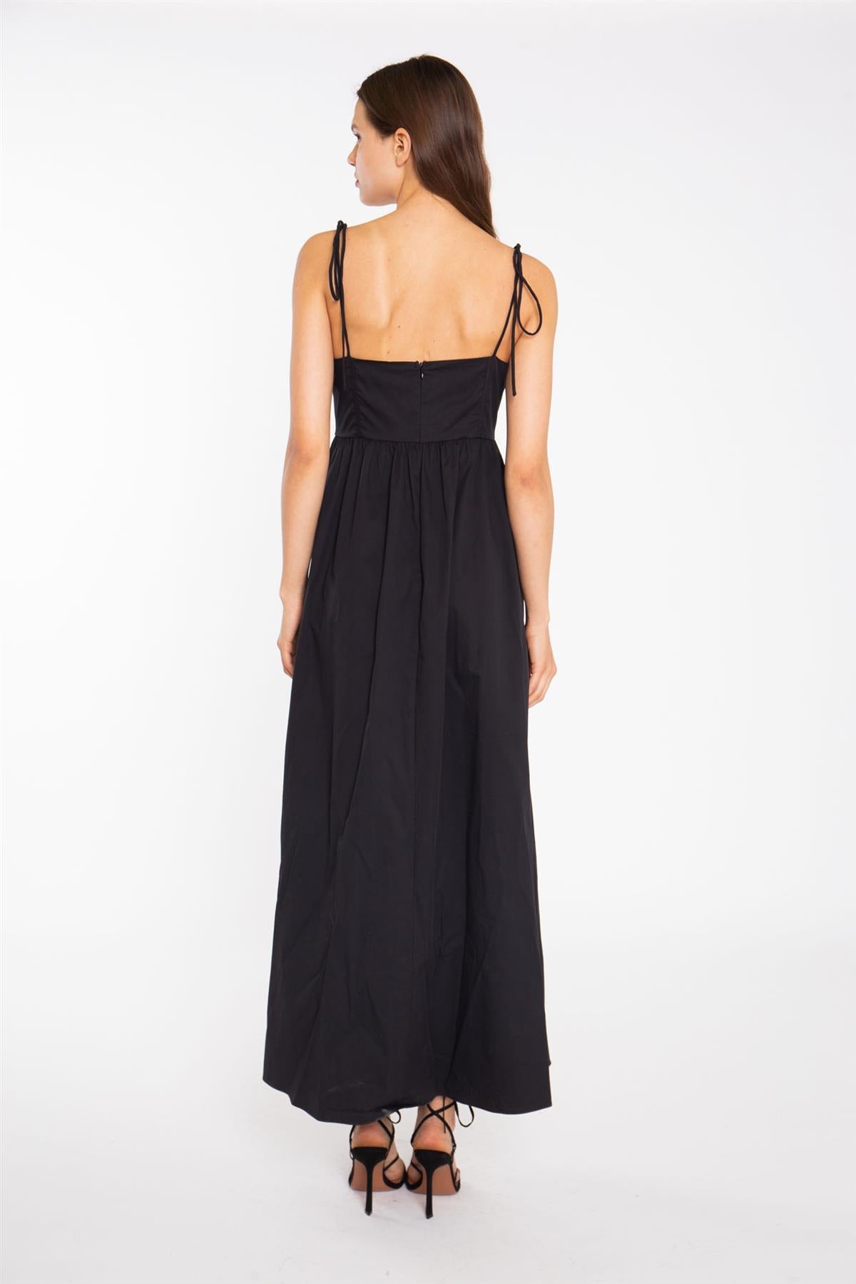 Black Corset Front Maxi-Dress