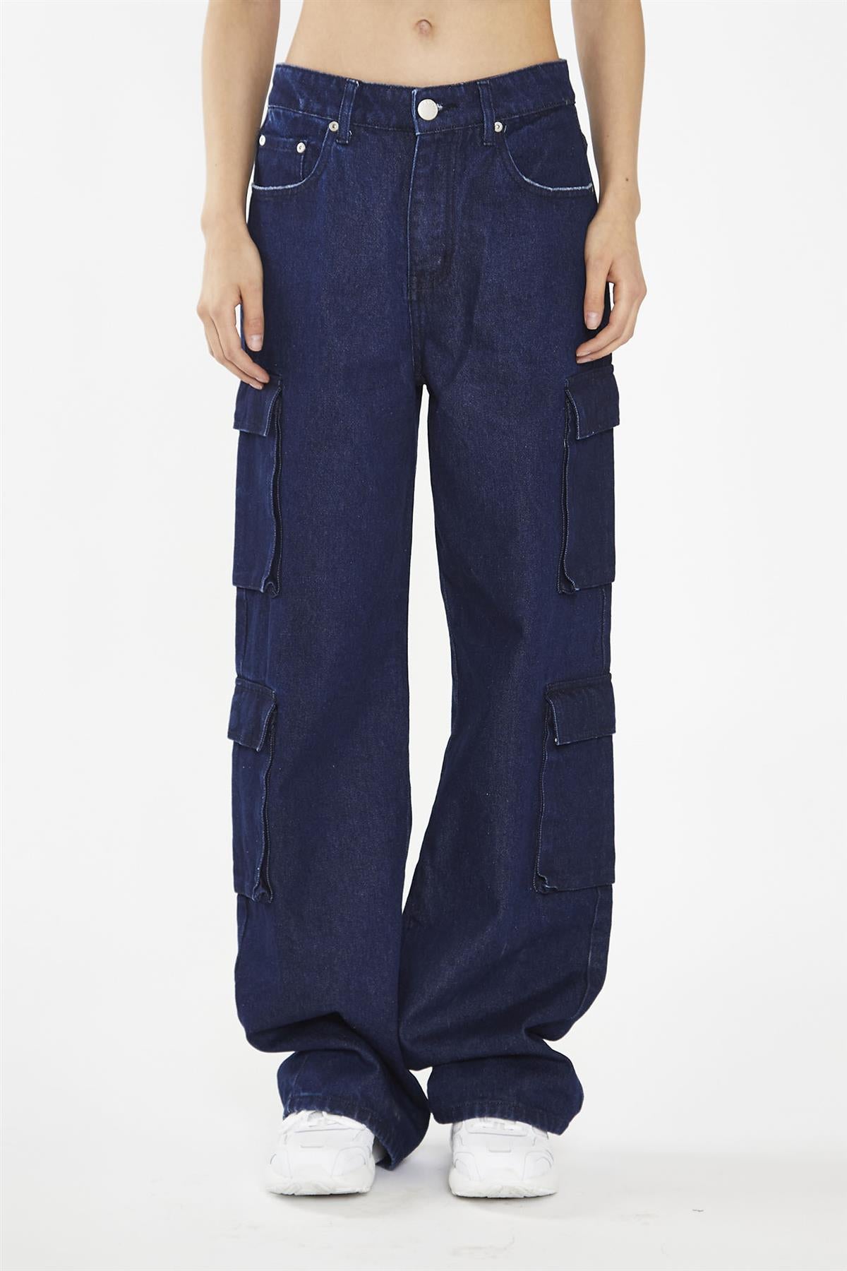 Indigo-Blue Cargo-Jeans