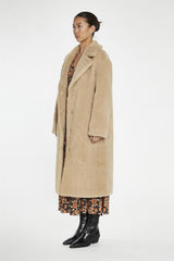 Beige Teddy-Fur Longline-Coat