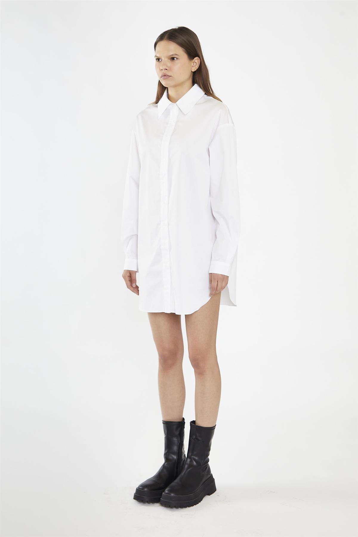 White Shirt Mini-Dress