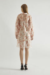 Dusty Peach Floral Hi-Low Shirt-Dress