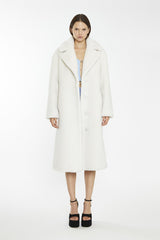 Winter White Longline Faux Fur Coat