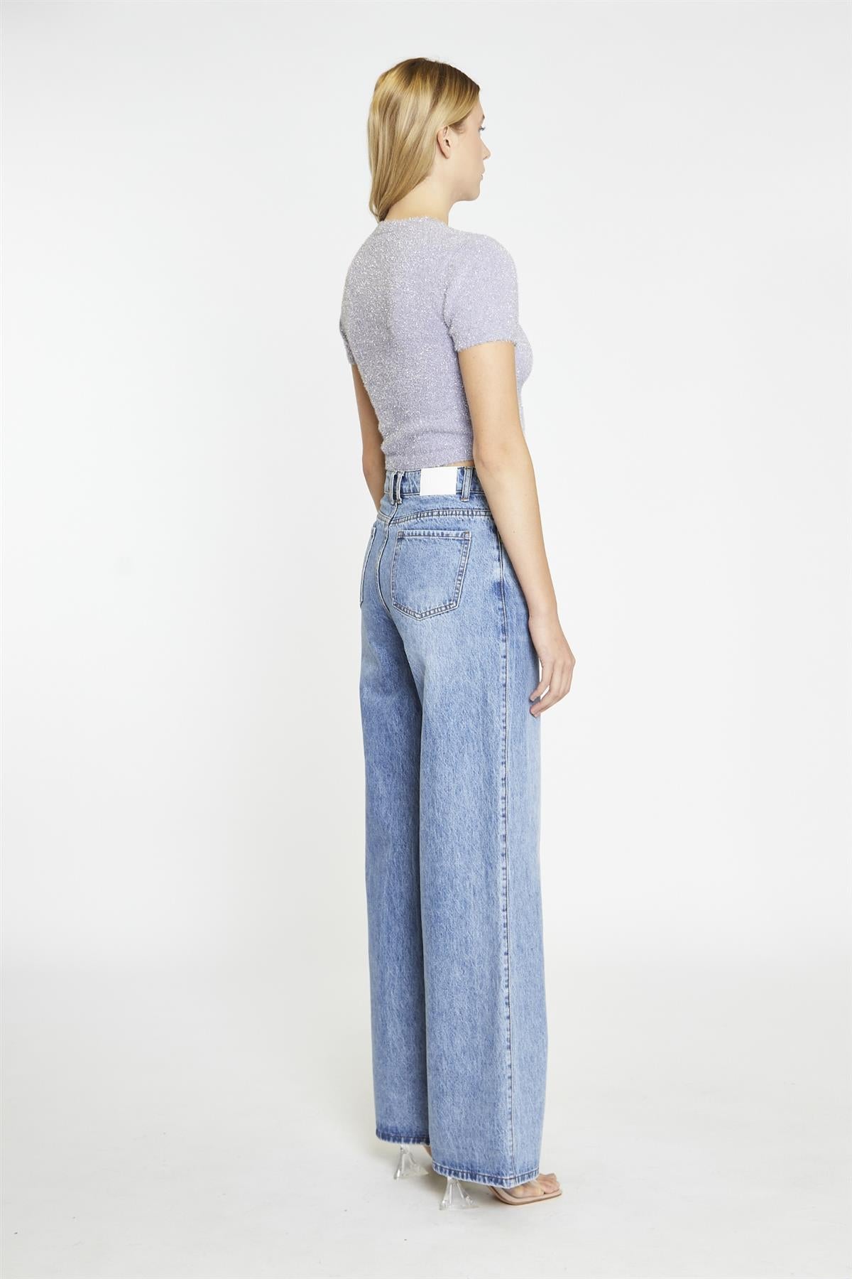 Mid Stonewash Wide-Leg Jeans