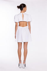 White Cut-Out Mini-Dress