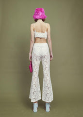 Flora Co-ord Flared Trousers -Ivory