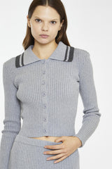 Grey-Marl Charcoal Knitted Shirt