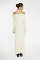 Cream Bardot Maxi-Dress