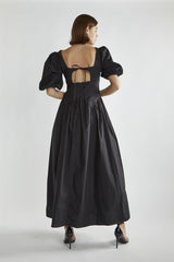 Black Square-Neck Maxi-Dress