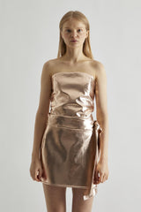 Light-Copper PU Strapless To