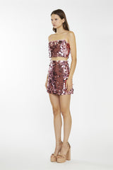 Rose Large-Sequin Strappy Crop-Top