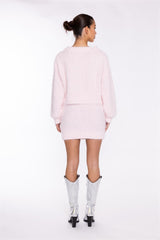 Icy-Pink Cable-Knit -Jumper