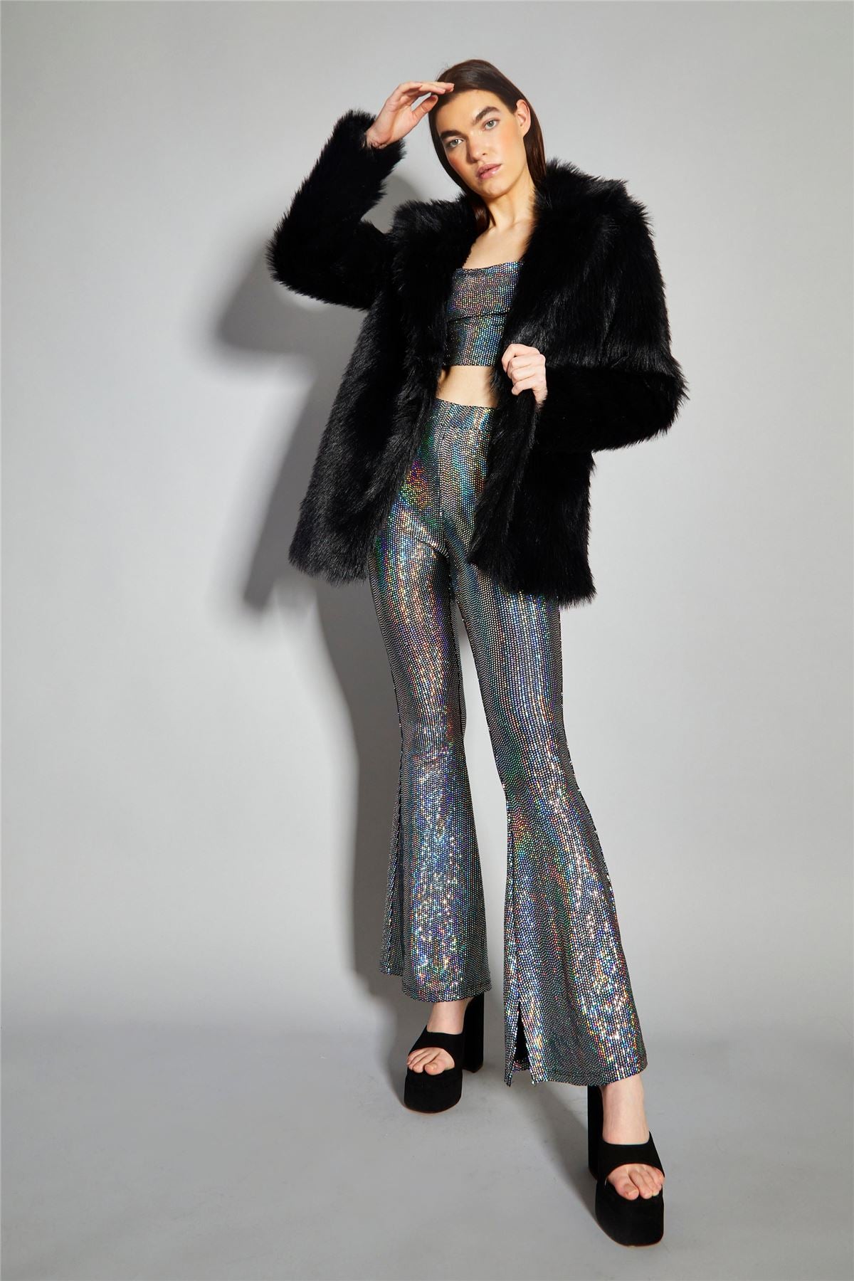 Black Faux-Fur Coat