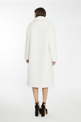 Winter White Longline Faux Fur Coat