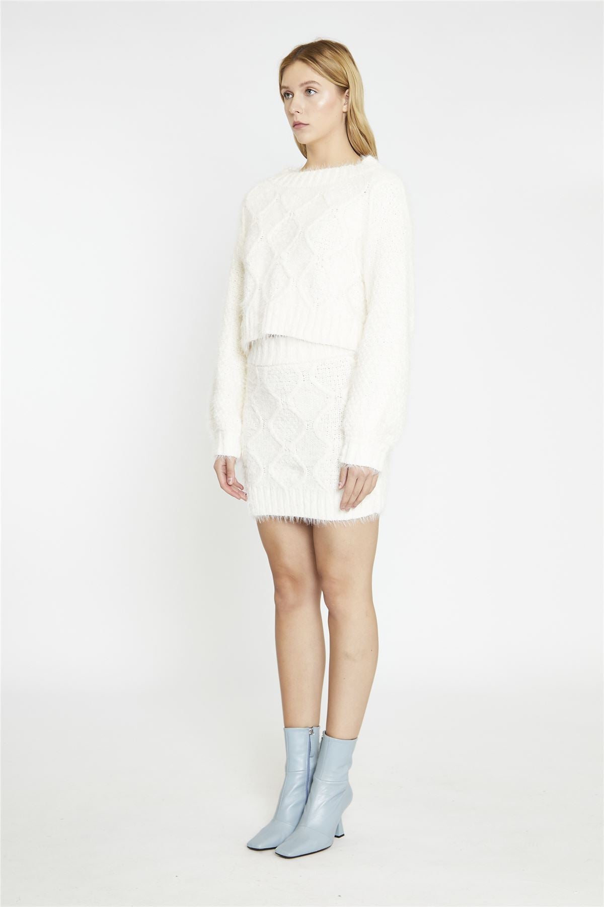 Glamorous Off White Knit Long Sleeve Jumper