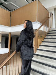 Black Faux-Fur Coat