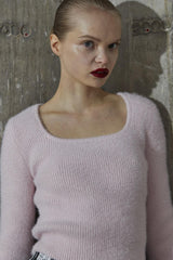 Icy-Pink Square Neck Jumper