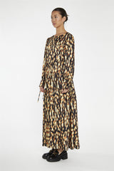 Digital Tie-Dye Oversized Tie-Front Maxi-Dress