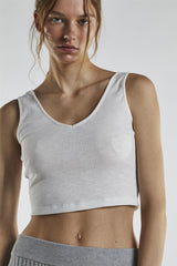 Off-White V-Neck Crop-Top