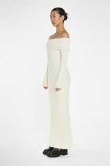 Cream Bardot Maxi-Dress