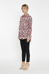 Black-Red 90s-Floral Classic-Shirt