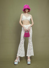 Flora Co-ord Flared Trousers -Ivory