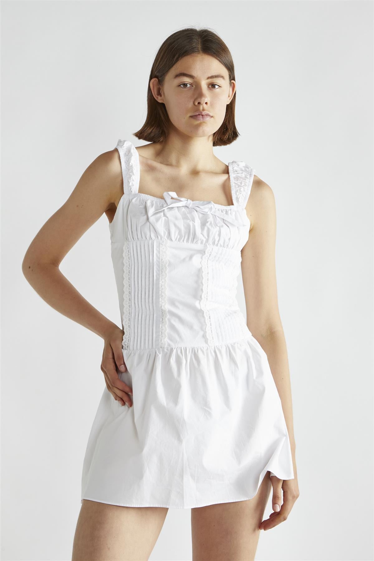 White A-Line Mini-Dress