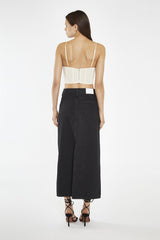 Washed Black Straight-Fit Maxi-Skirt