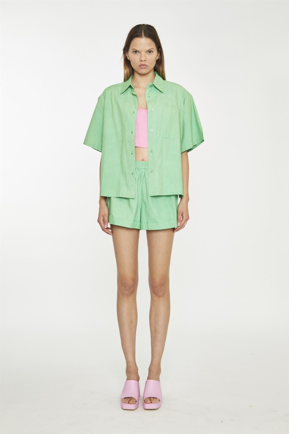 Bright-Green Boxy Shirt