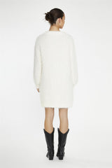 Cream Cable-Knit Jumper Mini-Dress