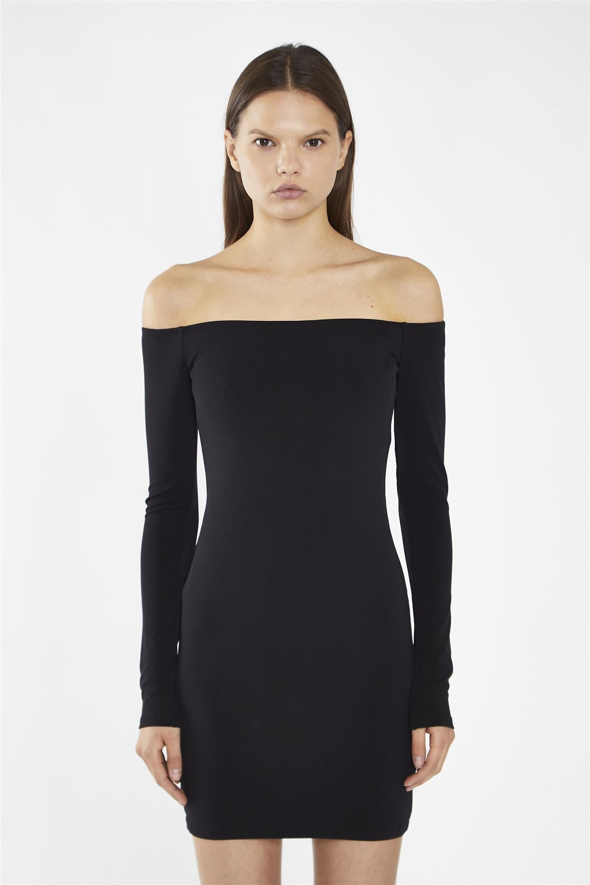 Black Bardot Mini-Dress