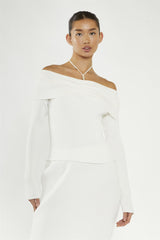 Off-White Beaded Strap Bardot-Top