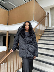 Black Faux-Fur Coat