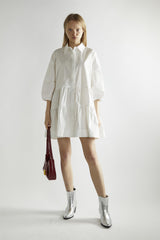 Off-White Collared Skater Mini-Dress