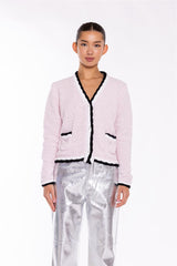 Pink-Multi Diamante-Buttons Cardigan