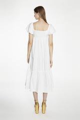 White Babydoll Midaxi-Dress