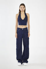 Indigo-Blue Cargo-Jeans