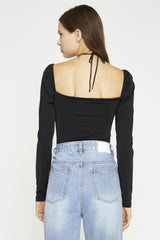 Black Long Sleeve Cut-Out -Bodysuit